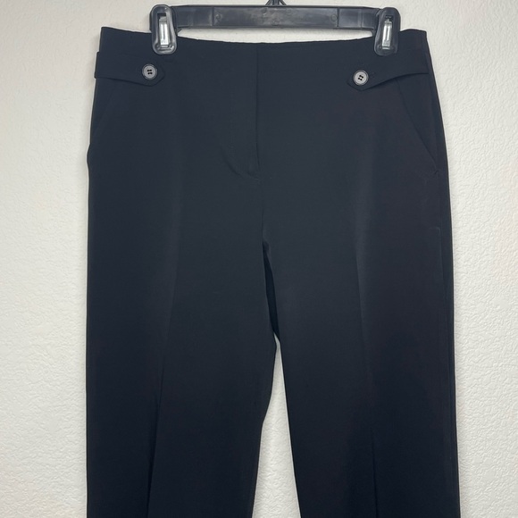 THEORY pants trouser black sz 8 wide leg wool blend - Picture 2 of 12